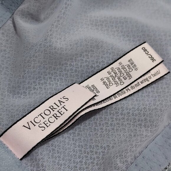 Victoria's Secret Dream Angel Lace Bra Bralette Pink Gray Lavender, Size 36C - Picture 9 of 13